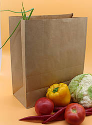 Паперовий саше пакет крафт бурий з дном 320х150х380 мм 50шт/уп / Крафтові саше пакети для продуктів і випічки