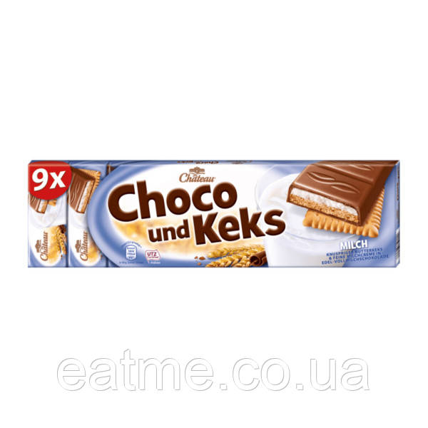 Choceur Choco and Keks Батончики з молочного шоколаду з печивом і молочною начинкою 300g