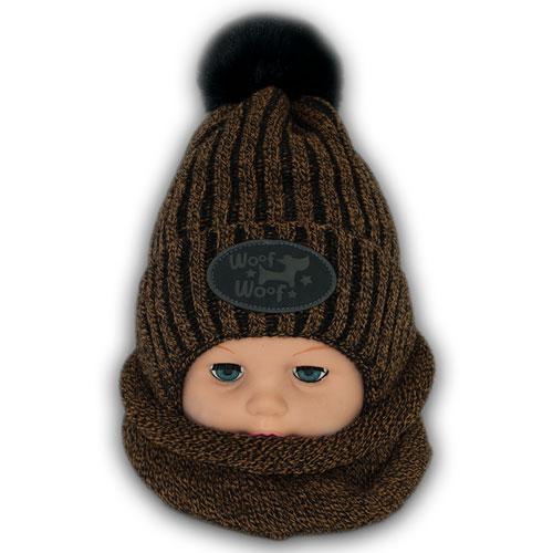 Детский комплект - шапка и шарф для мальчика