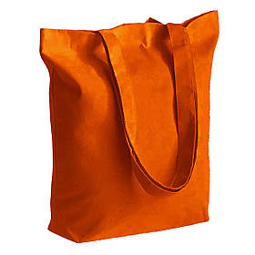 Сумка шоппер яскрава з бавовни Avoska стильна для принта з кольорової саржі (35х41х7 см) помаранчева