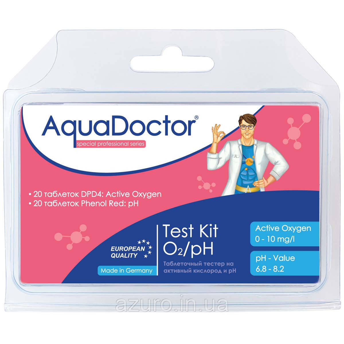 Тестер для басейну (активний кисень) AquaDoctor Test Kit O2/pH