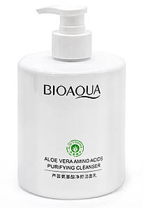 Пінка для вмивання з алое вєра та амінокислотами BIOAQUA Amino Acids purifying cleanser, 500 мл.