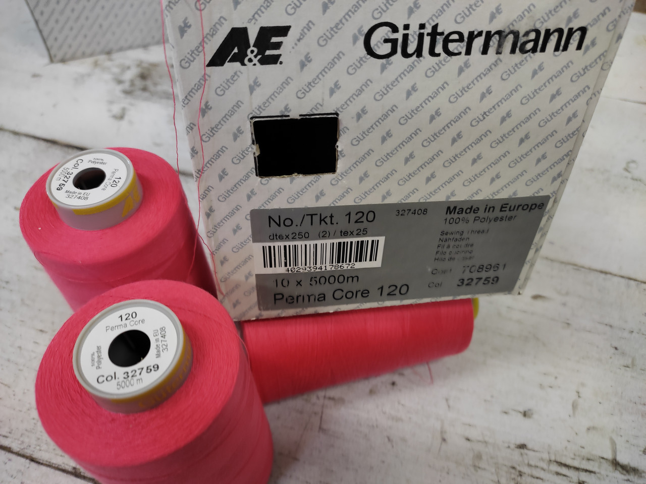 Нитки армированные A&E GUTERMANN Perma Core № 120 5000м ярко малиновый цвет (32759) - фото 6 - id-p1683655618