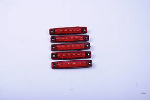 Габарит - червоний - 100х20мм - 12/24V Led 6 діодів - "Thoc Auto" ТН-612 (5шт/уп.)