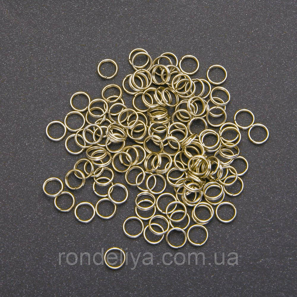 Кільце сполучне для прикрас 5 мм подвійне золоте 200 шт, фото 1