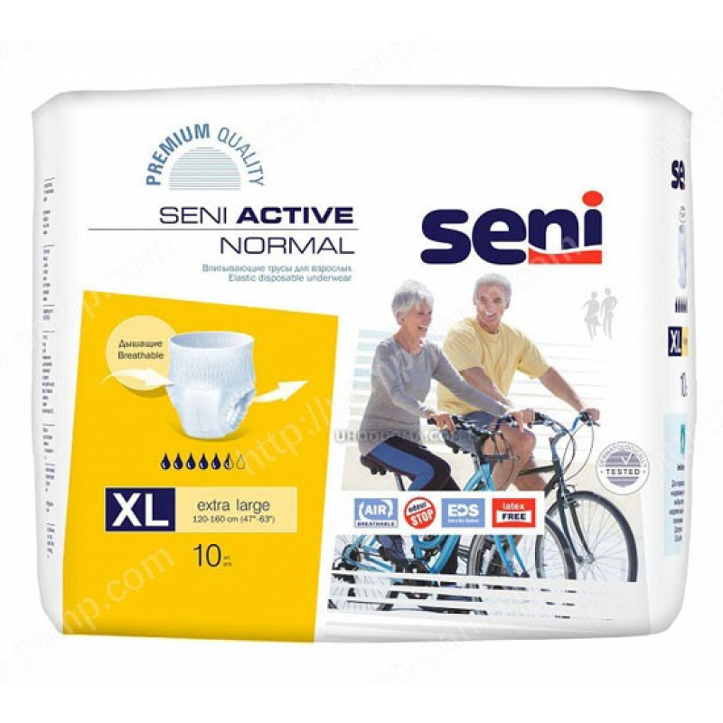 Вбираючі труси, підгузники для дорослих SENI ACTIVE Normal extra large 10 шт 5900516693060