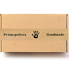 Скотч етикетка крафт ""Ручна робота / Handmade", 50х294 мм (100 шт/рулон) з принтом, самоклеюча Viskom