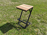 Барний чорний стілець з металу і дерева з підніжкою, фото 6