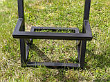 Барний чорний стілець з металу і дерева з підніжкою, фото 8