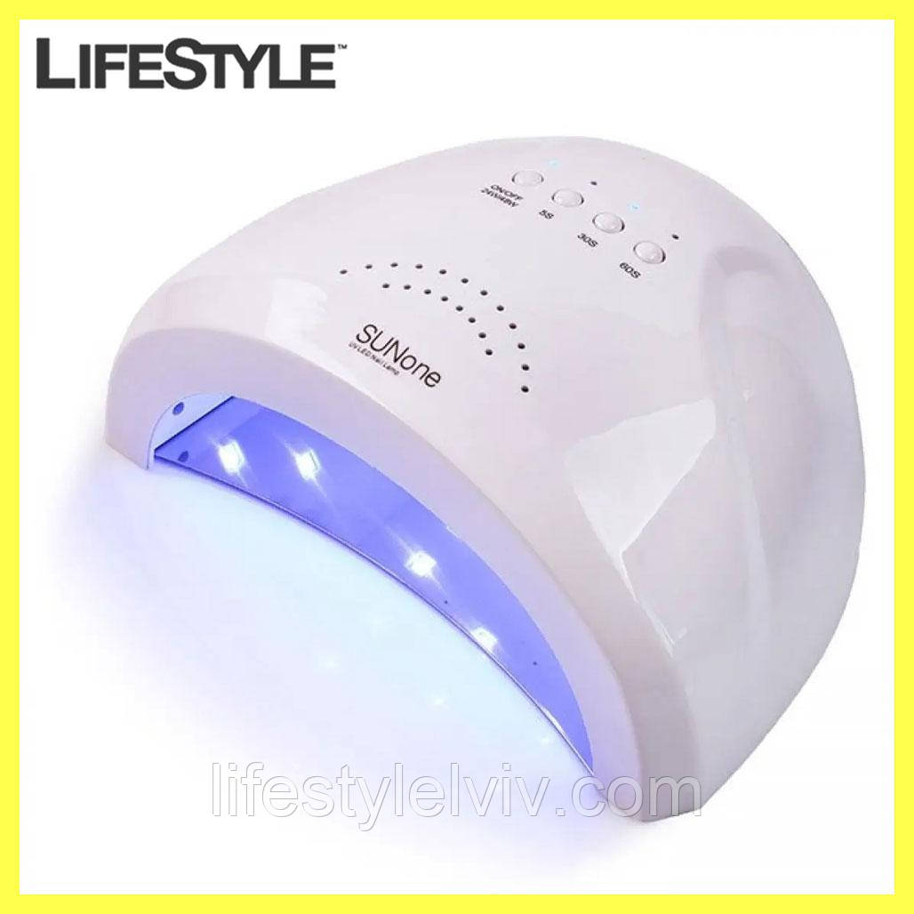Ультрафіолетова лампа для манікюру 48W SUN ONE WHITE / LED лампа для сушіння гель-лаку, фото 1