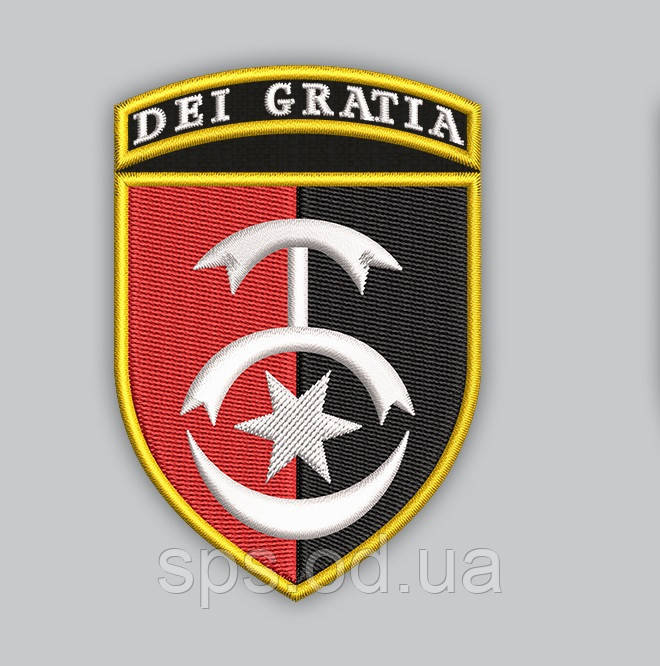 Шеврон "DEI GRATIA" 30-та окрема механізована бригада. кольоровий 9 см, фото 1