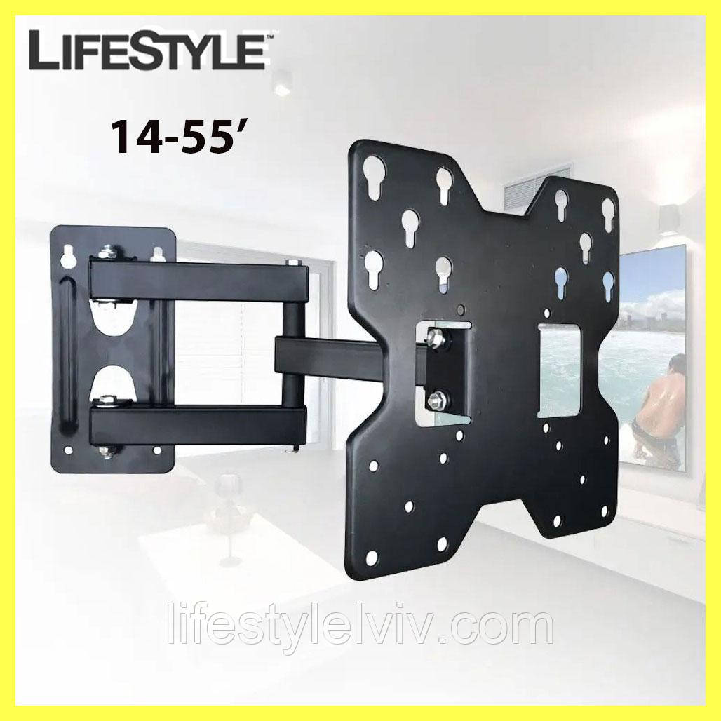 Кронштейн для ТВ на стіну V499 14-55" з поворотом / Кріплення для телевізора, фото 1