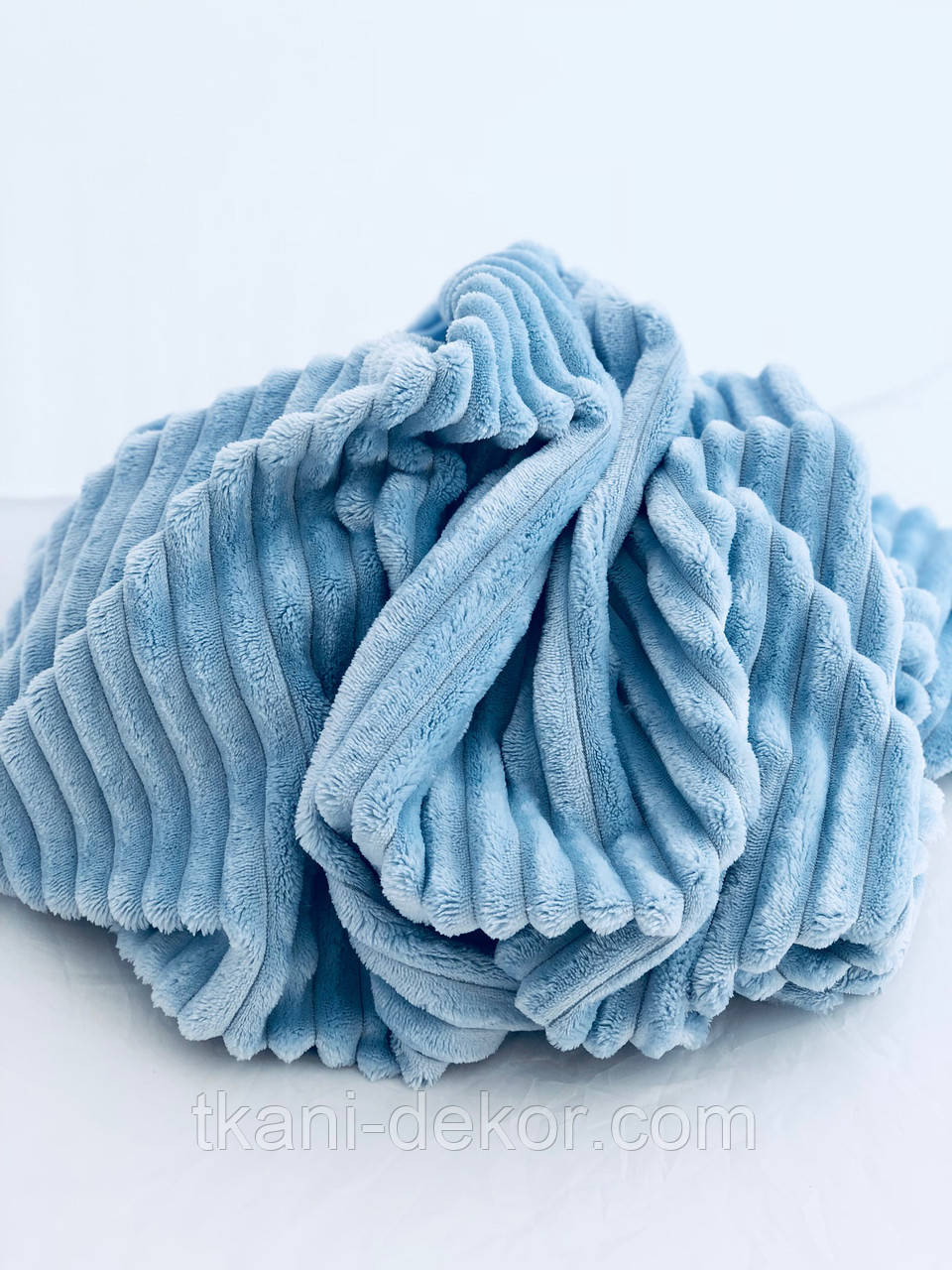 Ткань плюшова Minky Stripes світло-голубий (шарпей) (0,80*160)