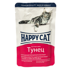 Хепі Кет (Happy Cat) Пауч 100 гр шматочки в желе з тунцем, вологий корм для дорослих кішок