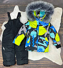 Зимовий комбінезон для хлопчика роздільний "Лімони" джуніор (розмір 116/122 см)