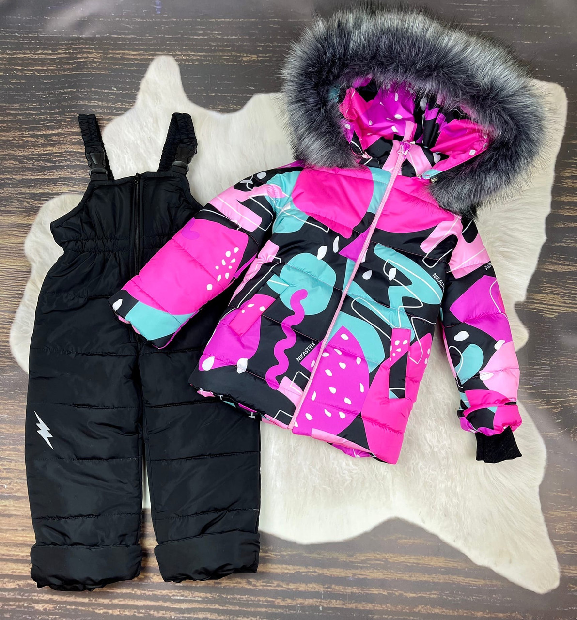 Зимовий комбінезон двійка дитячий "Малинки" джуніор (розмір 110/116 та 116/122 см), фото 1
