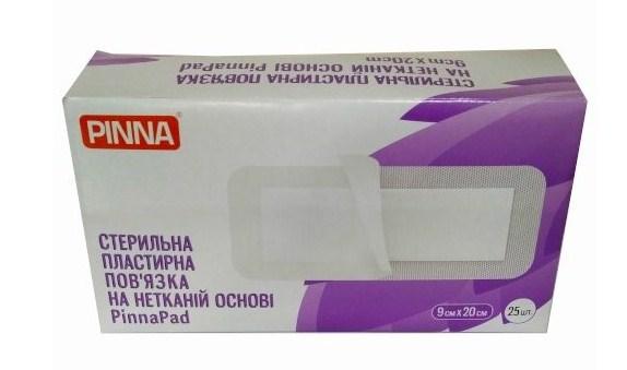Стерильна пов'язка пластирна на нетканій основі PinnaPad, 9х20 див. (25 шт.)