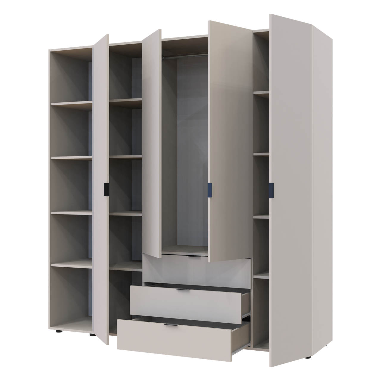 Розпашна Шафа для одягу Doros Гелар з Етажеркой Кашемір 4 ДСП 193.2х49.5х203.4 (80737647) 4