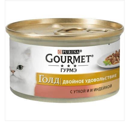 

Влажный корм Purina Gourmet Gold для кошек, с уткой и индейкой, 85 г