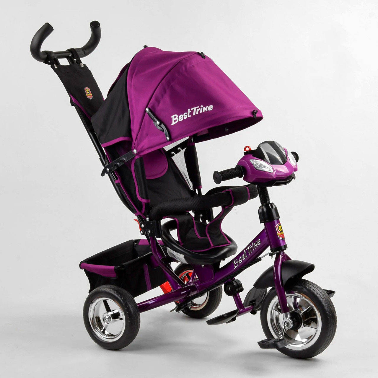 

Детский трехколесный велосипед Best Trike 6588 (стальная рама, колеса пена, родительская ручка, LED Фары) Фиолетовый