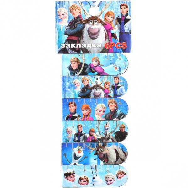 

Набор магнитных закладок, 6 шт, с линейкой / Холодное сердце (Frozen)