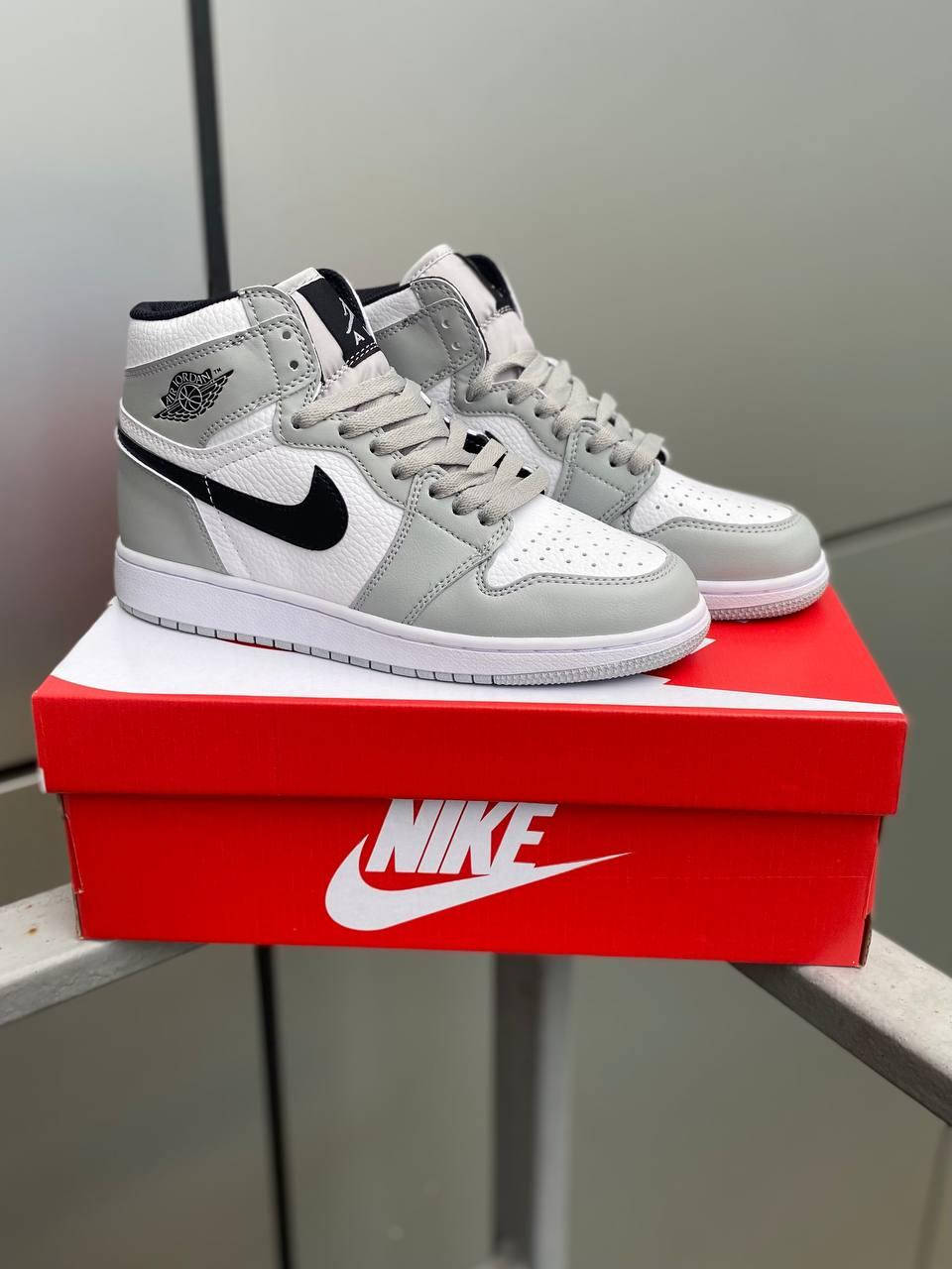 

Кроссовки Nike Air Jordan 1 Grey Кожа 37-44 Унисекс Найк аир джордан серые 39, 41, Серый