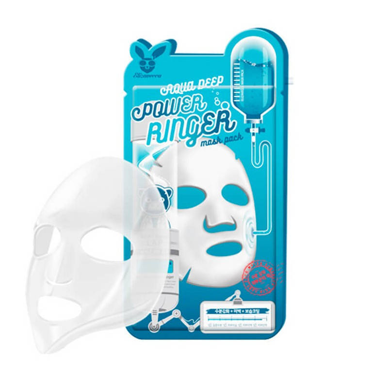 

Увлажняющая тканевая маска для лица с гиалуроновой кислотой ELIZAVECCA AQUA DEEP POWER RINGER MASK PACK