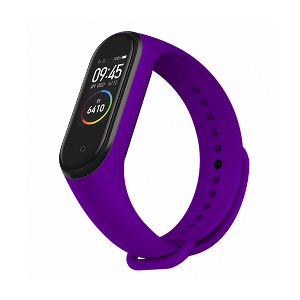 

Ремешок к браслету Mi Band 4 3 силиконовый Темно-фиолетовый
