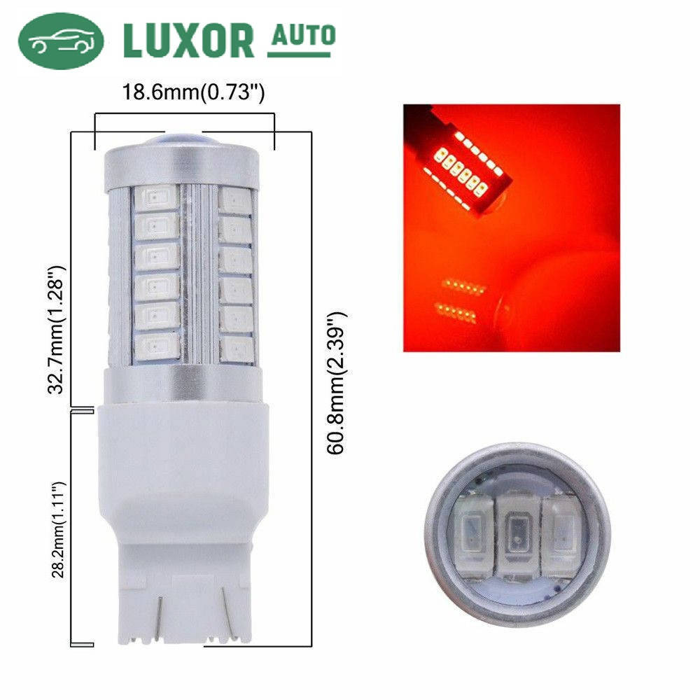 

Авто Led лампы в СТОПЫ и габарит W21/5W, T20, 7443 33SMD, 12В, 21ВТ, красный