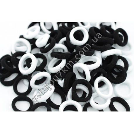 

Резинка для волос микрофибра черно-белая, Разные цвета