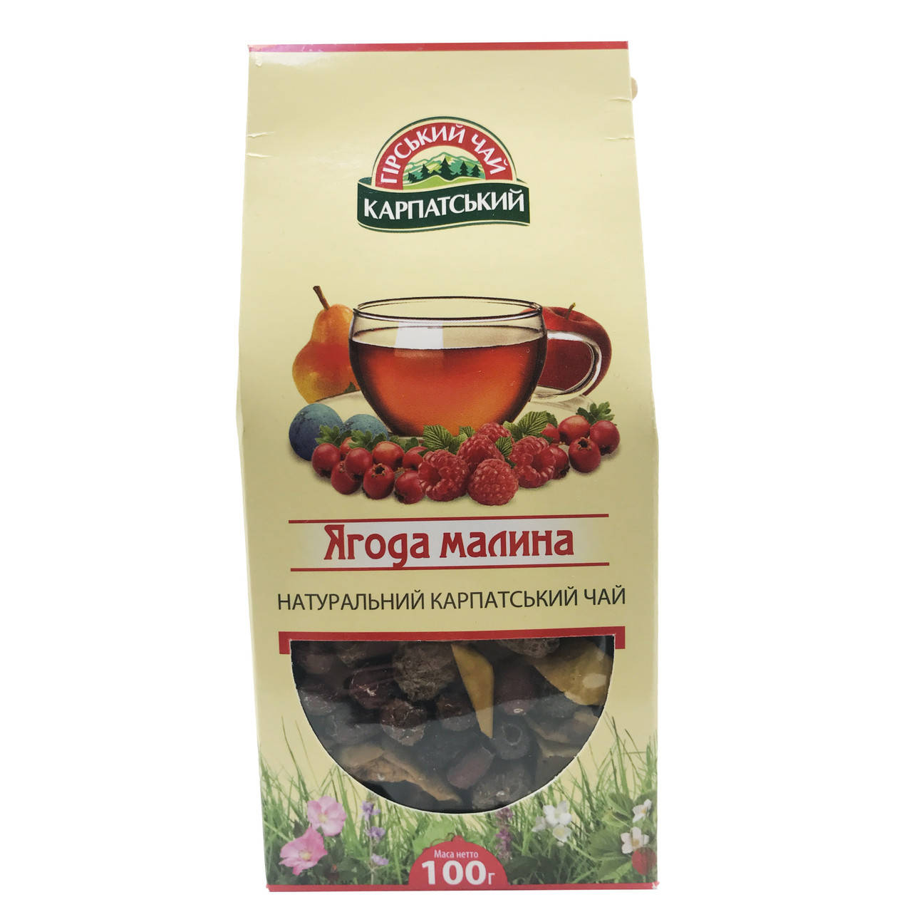 

Натуральный карпатский чай Ягода-малина Гірський чай Карпатський 100г