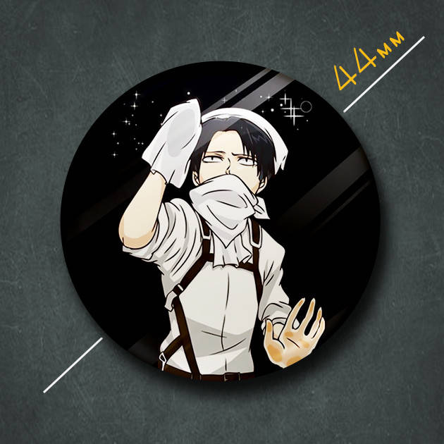 

"Леви Аккерман (Атака титанов / Attack on Titan)" значок круглый на булавке Ø44 мм