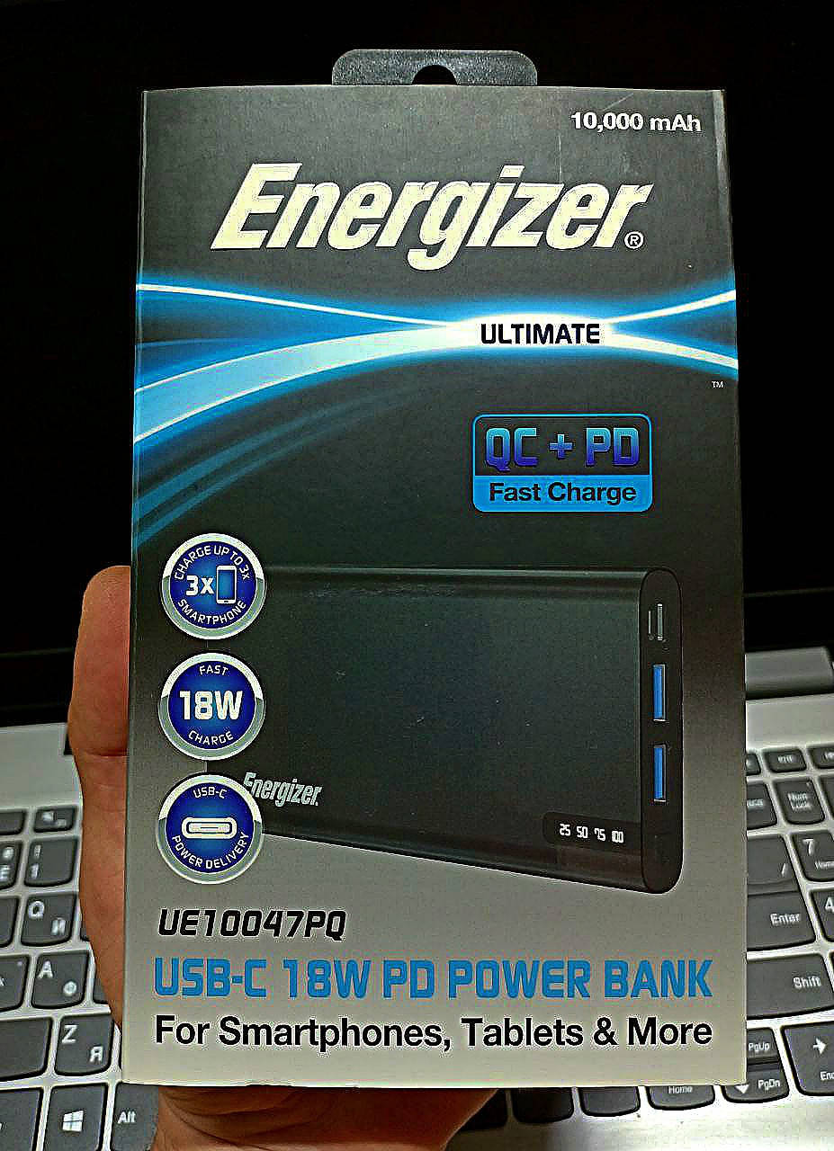 

Powerbank ENERGIZER UE10047PQ-10000 mAh Li-pol+TYPE-C PD (Черный)
