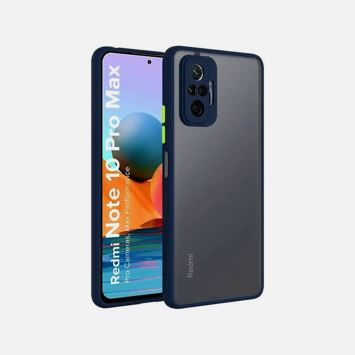 

Противоударный матовый чехол для Xiaomi Redmi Note 10 Pro Синий