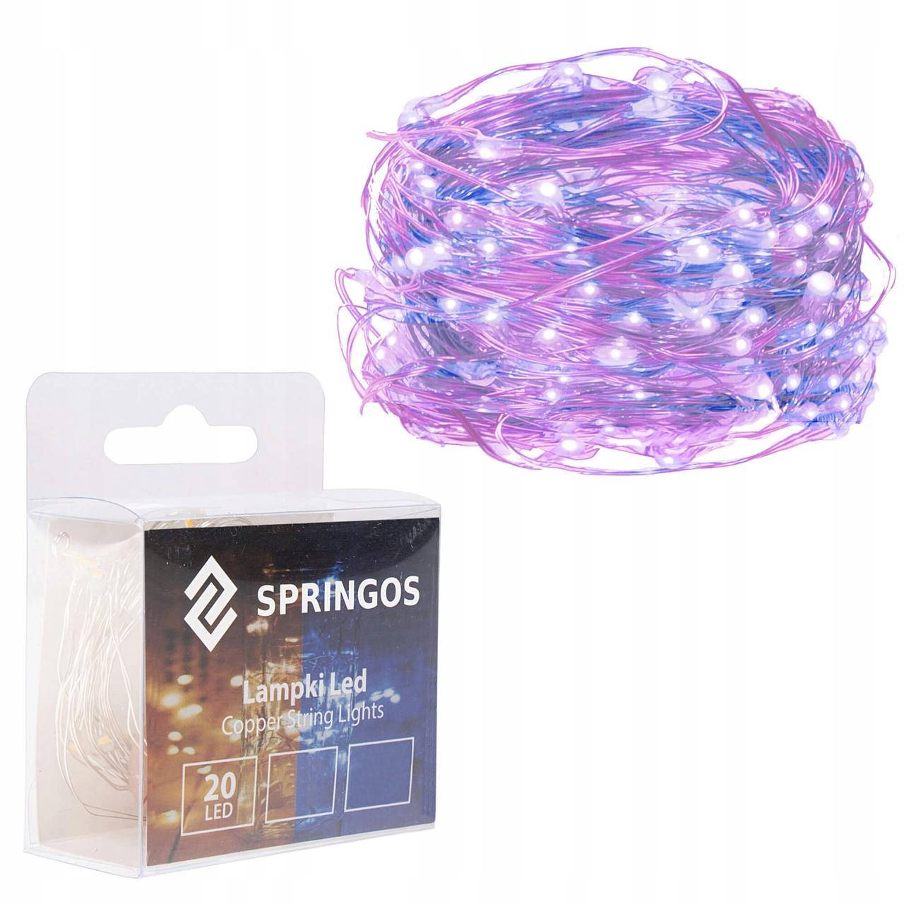 

Гирлянда на батарейках Springos 1.9 м 20 LED CL0011 Pink/Blue