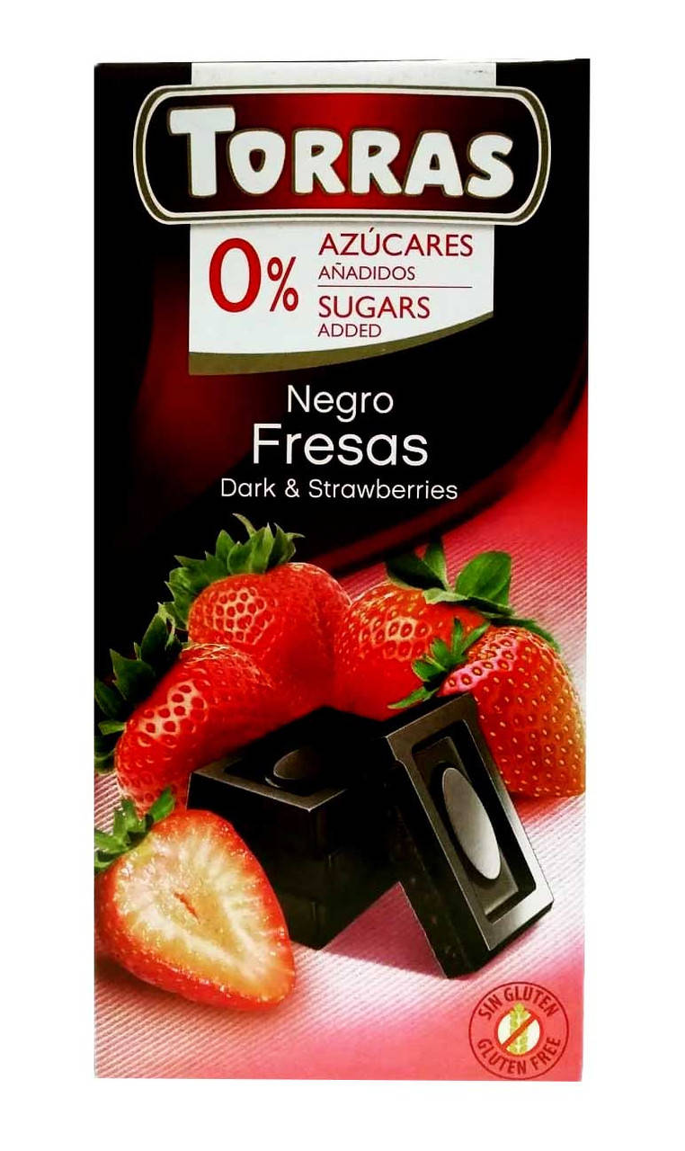 

Torras Negro Fresas, Черный шоколад с клубникой, без сахара, 75 г
