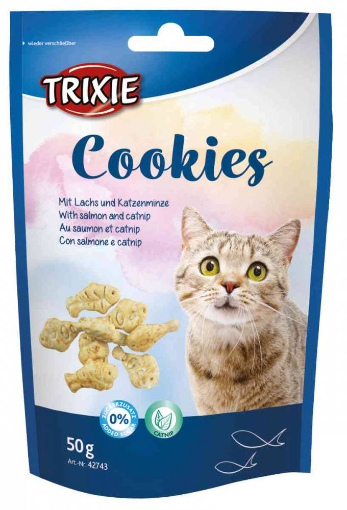

Trixie Cookies with Salmon & Catnip Лакомство для кошек Печенье с лососем и кошачьей мятой 50 г