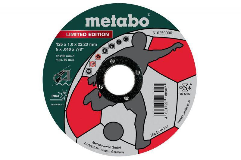 

Отрезной круг Metabo Limited Edition Soccer INOX 125x1.0x22,23 мм, A 60-R