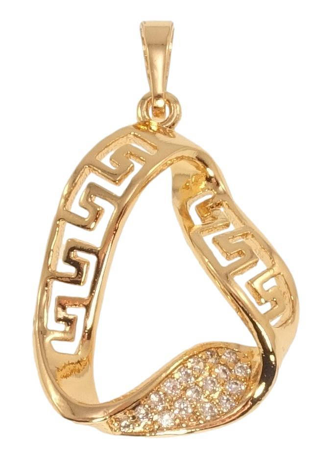 

Кулон Xuping Позолота 18K "Лента с меандровым узором и цирконием"