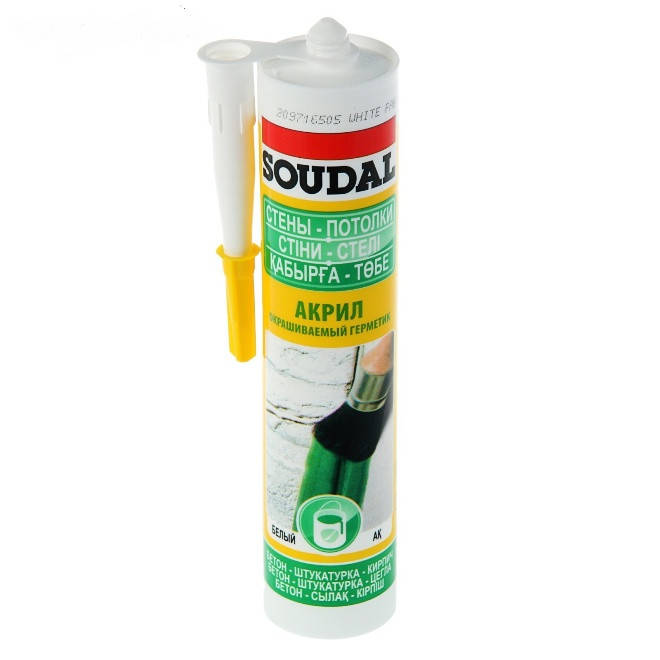 

Акриловый герметик белый Soudal 280 мл
