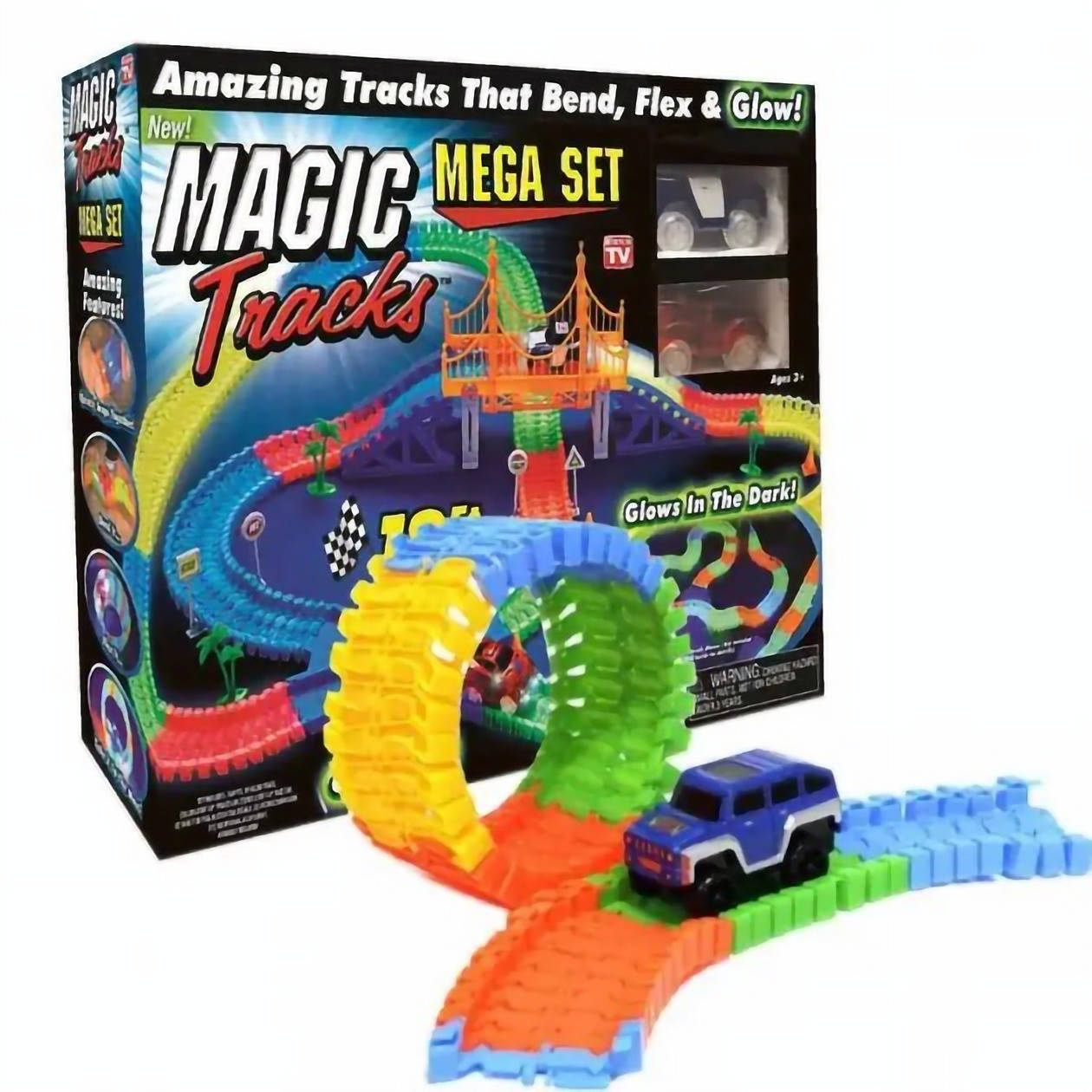 

Детский гибкий гоночный трек 360 деталей Magic Tracks 2 машинки + / Детская игрушечная дорога