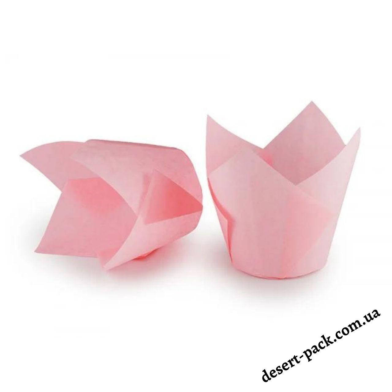 

Бумажные формы для кексов "Тюльпан" 50х75 мм (200 шт.) розовые, Розовый