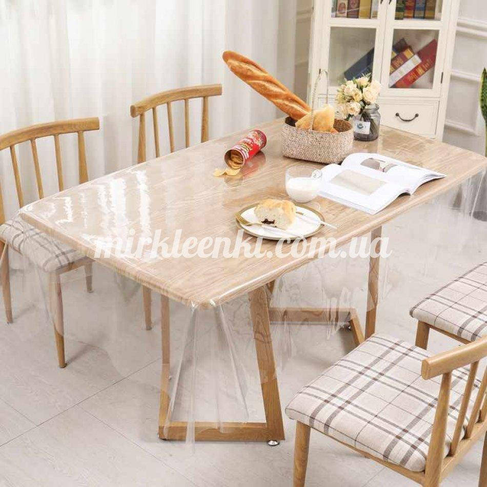 

Клеенка на метраж Силикон Мягкое Стекло 0,15 мм отрез от 1 метра, Прозрачный