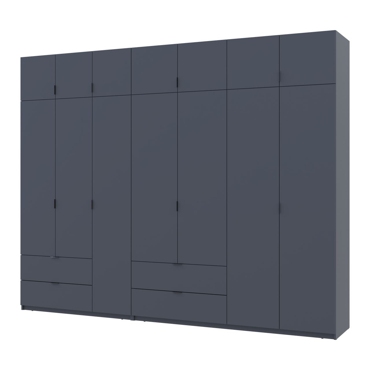 Розпашна Шафа для одягу Doros Лукас Графіт 3+4 ДСП 300х50х240 (42005133)