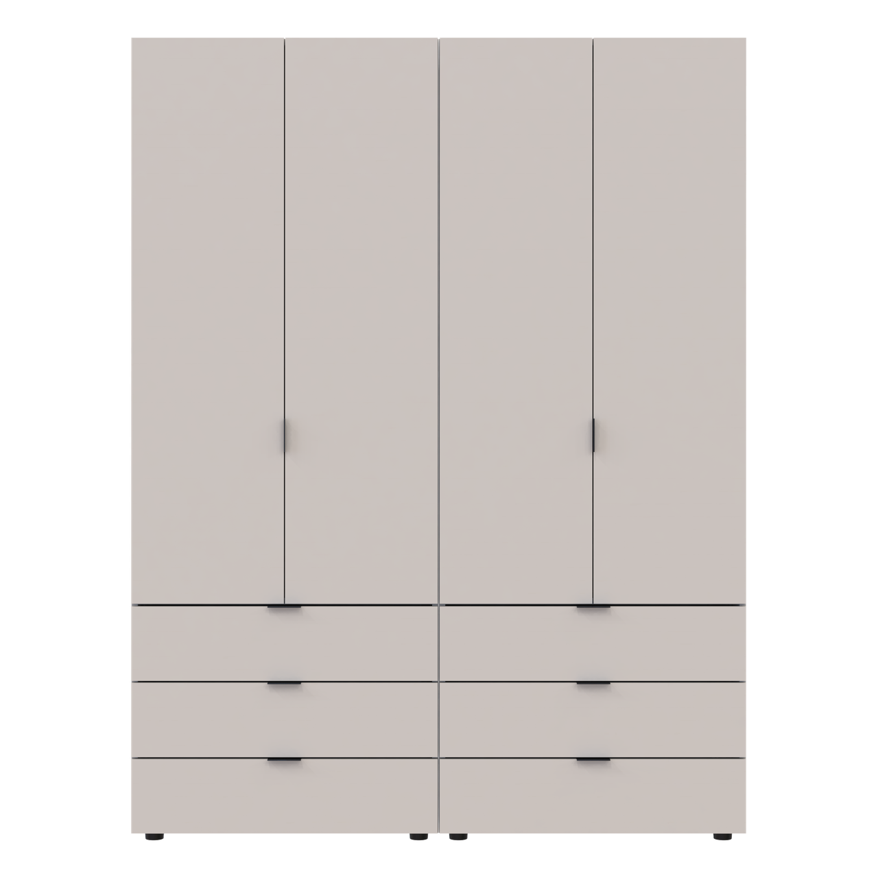 Розпашна Шафа для одягу Doros Гелар комплект Кашемір 2+2 ДСП 155х49.5х203.4 (80737637)