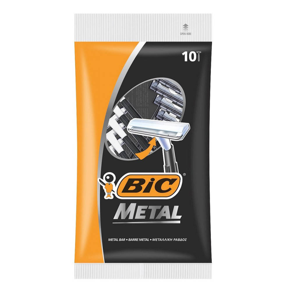 

Набор бритв без сменных картриджей BIC Metal 10 шт (3086126636481), Черный
