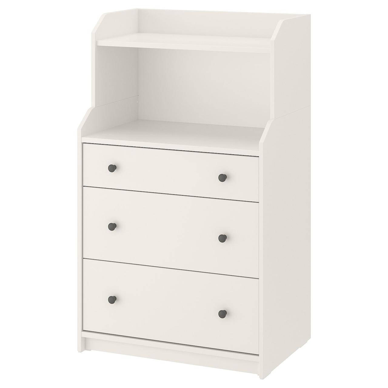 

IKEA HAUGA Комод с 3 ящиками и полкой, белый (504.026.41)