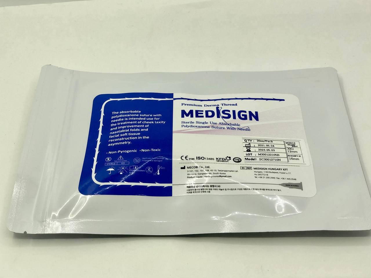 

Мезонити MEDISIGH PDO 30g 12mm (20шт)