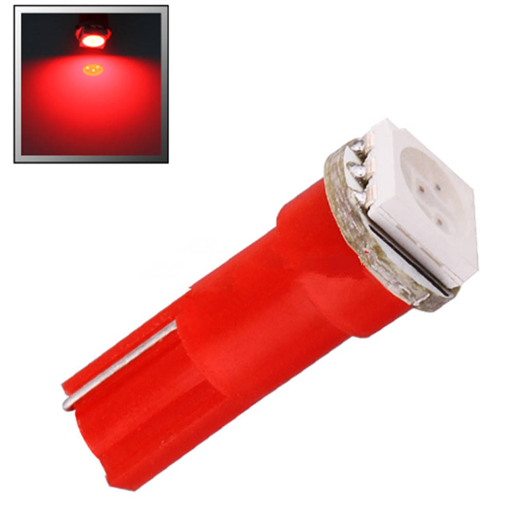 

Світлодіодна LED Автолампа T5 1smd 5050 12V Червона в панель приладів