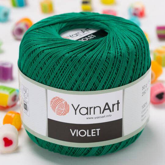 

Пряжа YarnArt Violet 6334 изумруд (ЯрнАрт Виолет) 100% мерсеризованный хлопок, Белый